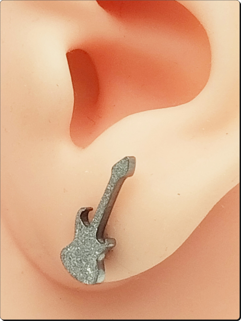 Серьга гвоздик "Гитара" медсталь .