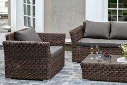 "Капучино" лаунж-зона из искусственного ротанга, цвет коричневый