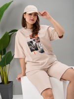 Костюм с шортами КНф-101П/экрю