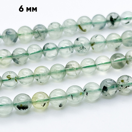 Пренит бусины, диаметр около 5,9-6,1 мм, цена за 16 шт (1/4 нити)