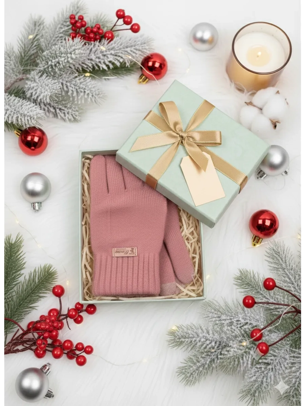 Перчатки тёплые сенсорные для смартфона вязаные