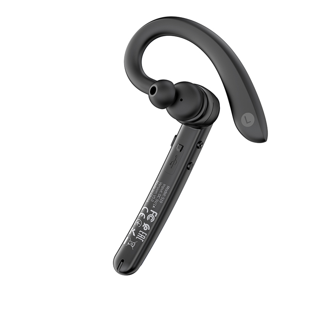 Гарнитура Bluetooth HOCO S19 ENC шумоподавление (черный)