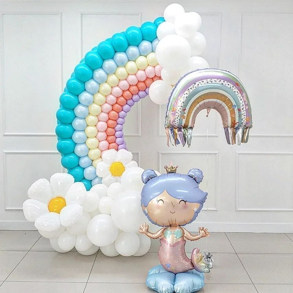 Шар (27""/69 см) Фигура, Радуга для Русалочки, 1 шт. В014