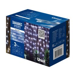 ULD-C3020-160-DTA WHITE IP20 Занавес светодиодный. 3х2м. 160 светодиодов. Белый свет. Провод прозрачный. TM Uniel