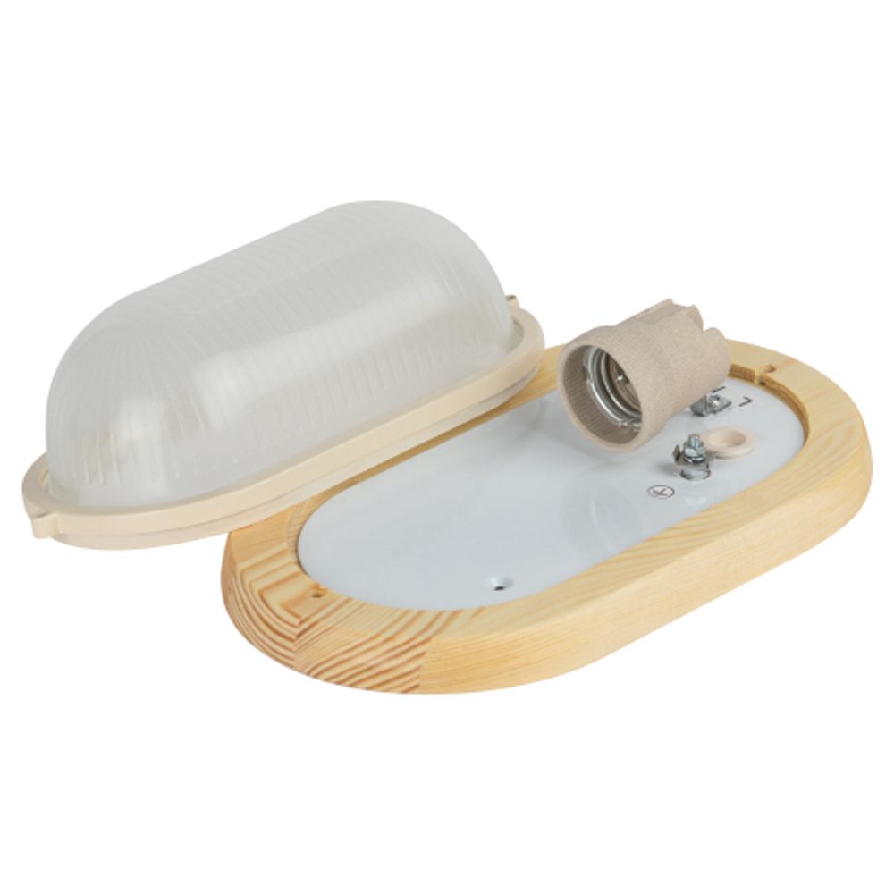 Светильник ЭРА НБО 04-60-011 Кантри дерево/стекло IP54 E27 max 60Вт 232х140 овал сосна