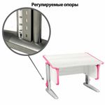 Стол-парта регулируемый "ДЭМИ" СУТ.43, 1000х550х530-815 мм, серый каркас, пластик розовый, рамух белый (КОМПЛЕКТ)