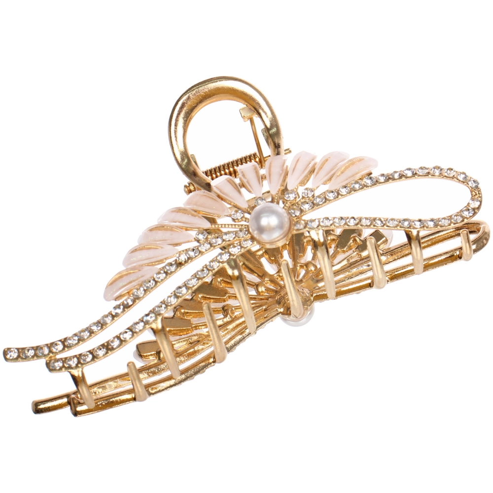 Заколка - краб для волос на блистере «LAVITA», завиток, цвет серебро и золото, 11*5,5см