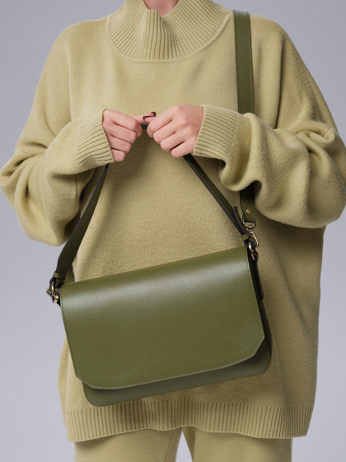 Сумка на плечо Deboro 30512 зеленая водоросль