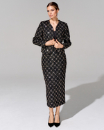 Юбка длины миди из премиального твида