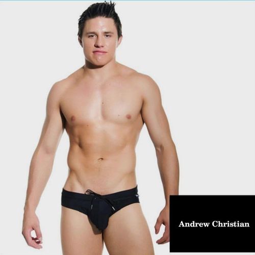Мужские плавки брифы черные Andrew Christian Swim Brief