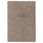 Тетрадь 48 л. в клетку обложка кожзам под замшу, сшивка, A5 (147х210мм), СЕРЫЙ, BRAUBERG CAPRISE, 403859