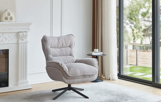 кресло для отдыха Helm  вращающееся бежевая ткань