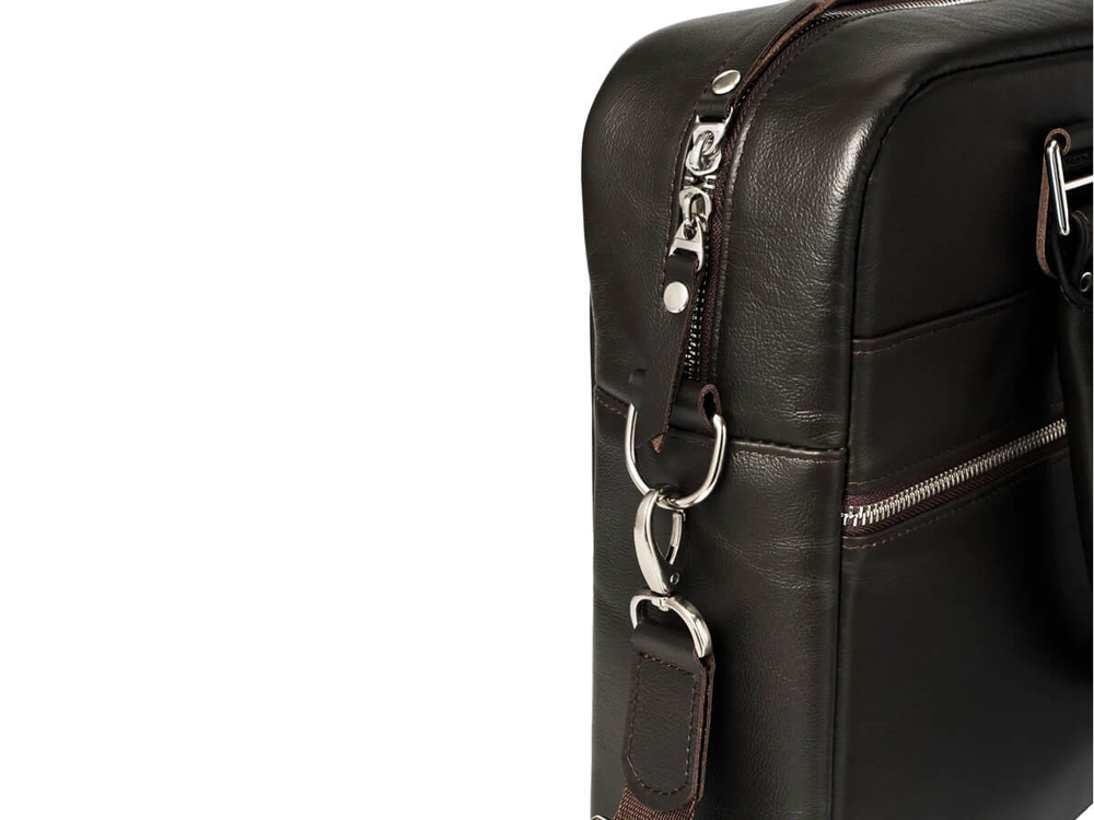 Деловая сумка из натуральной кожи "Alverio Brown"