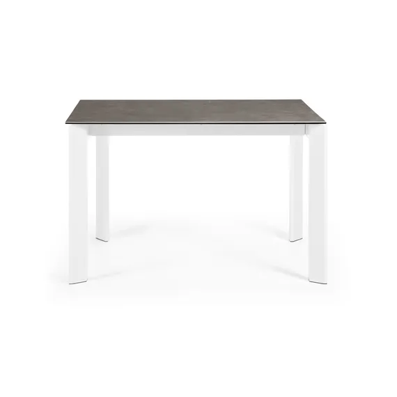 Стол Atta 120 (180) x80 белые ножки керамика Vulcano Ash