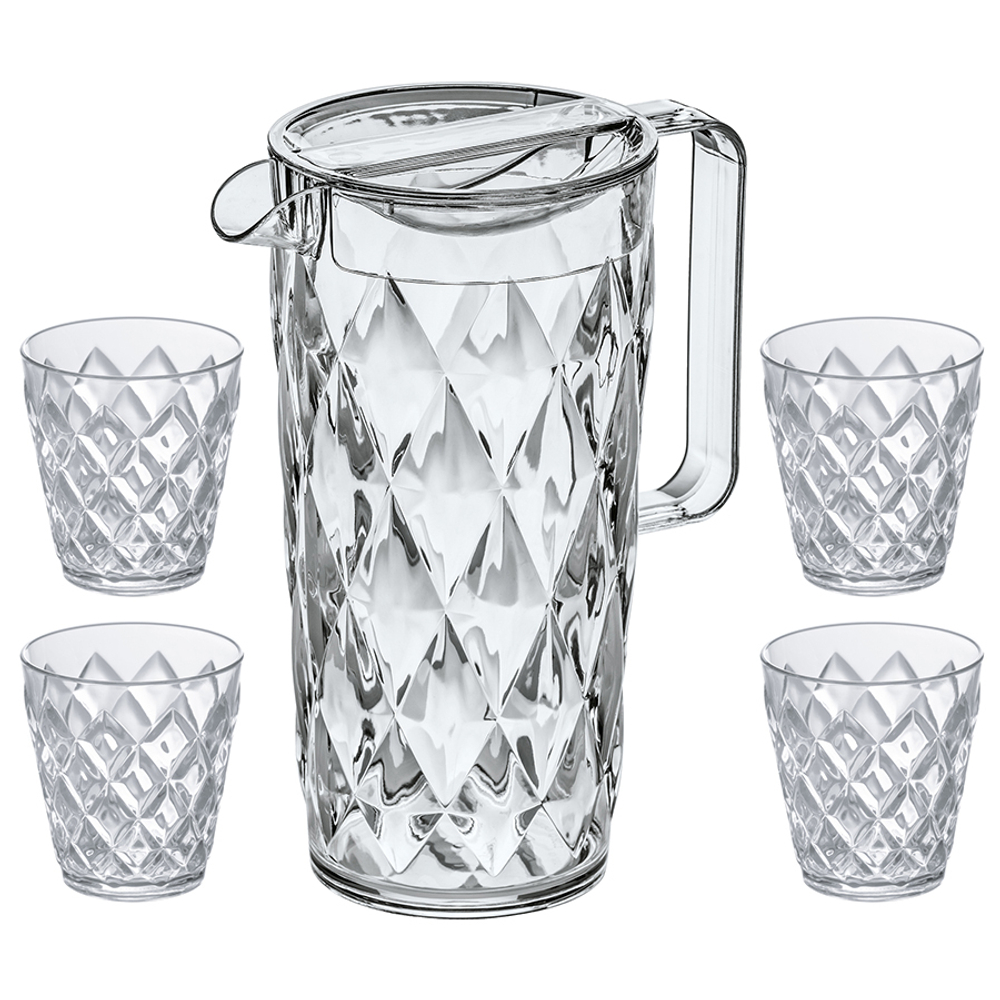 Набор кувшин и стаканы crystal, 1,6 л, 4 шт.
