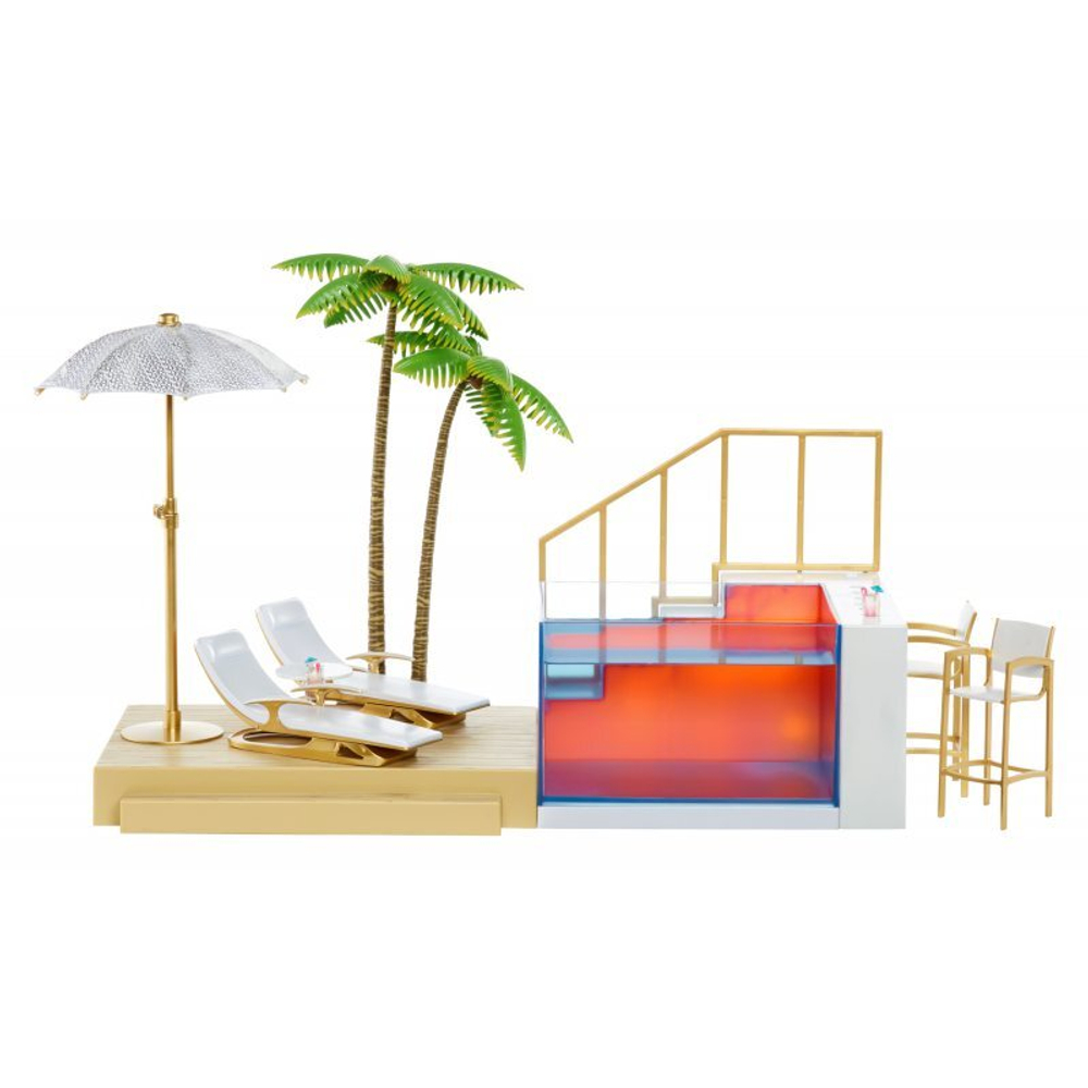 Rainbow High — комплект с подсветкой для бассейна Beach Club &amp; Pool, меняющий цвет, 7 в 1 578475