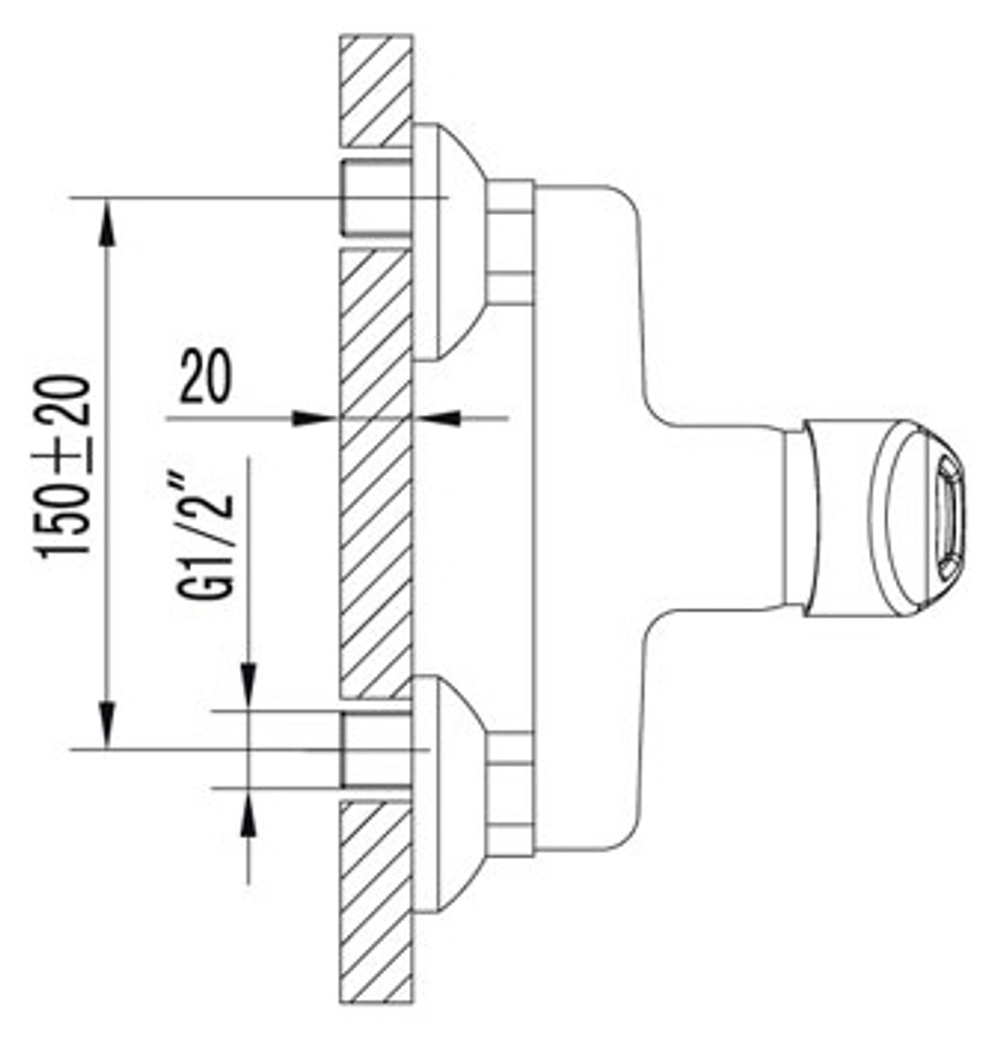 LM4103C Луна Смеситель для  душа, хром (к/к 6)