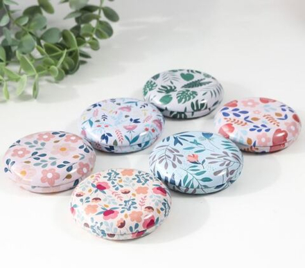 Шкатулка металл круглая "Цветы и листья" фасовка 12 шт 1,8х7х7 см 7664351