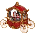 Сувенир с подсветкой «Сказочная карета» 26*11*20 см (8 мелодий, USB + батарейки, подсветка, парящий снег), Красный