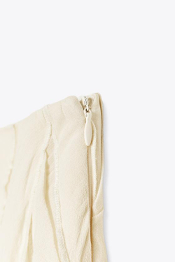 ZARA АСИММЕТРИЧНАЯ ЮБКА СО СКЛАДКАМИ — ZW COLLECTION, ЭКРЮ