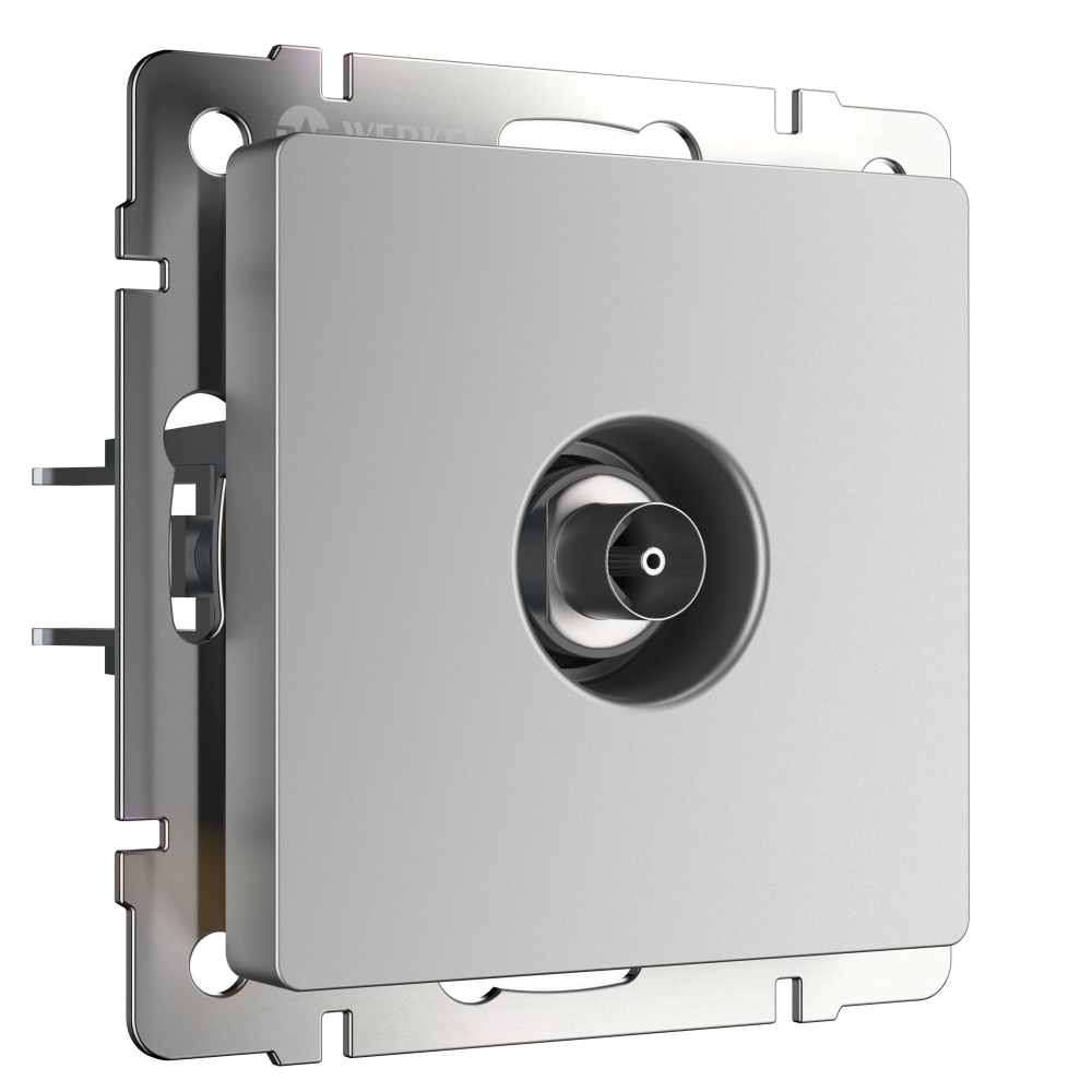 ТВ-розетка проходная (серебряный)