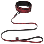 Двусторонний ошейник с поводком Fifty Shades of Grey Sweet Anticipation Collar with Leash Black-Red