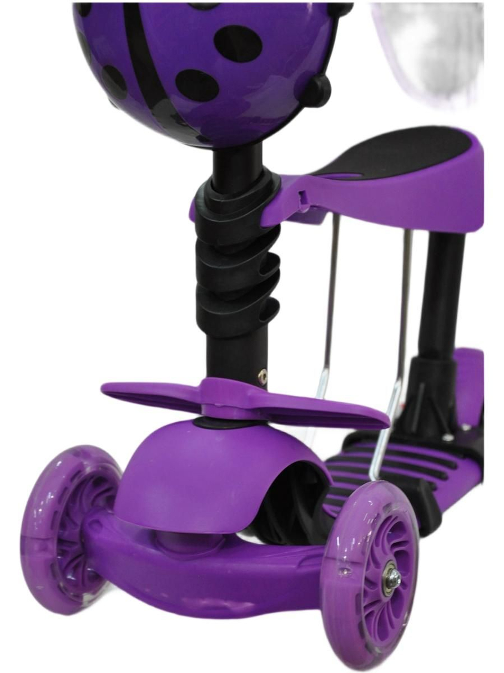 Самокат трехколесный детский, с ручкой, разборный, 3 в 1 с сиденьем, корзинкой и родительской ручкой