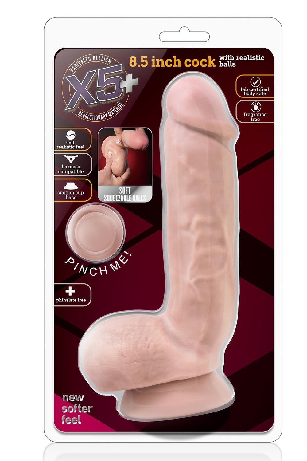 Телесный фаллоимитатор 8.5 Inch Cock With Balls - 21,5 см. (Цвет: телесный)