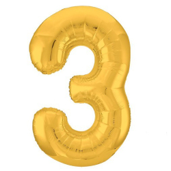 Фольгированная цифра, цвет Золото 102 см