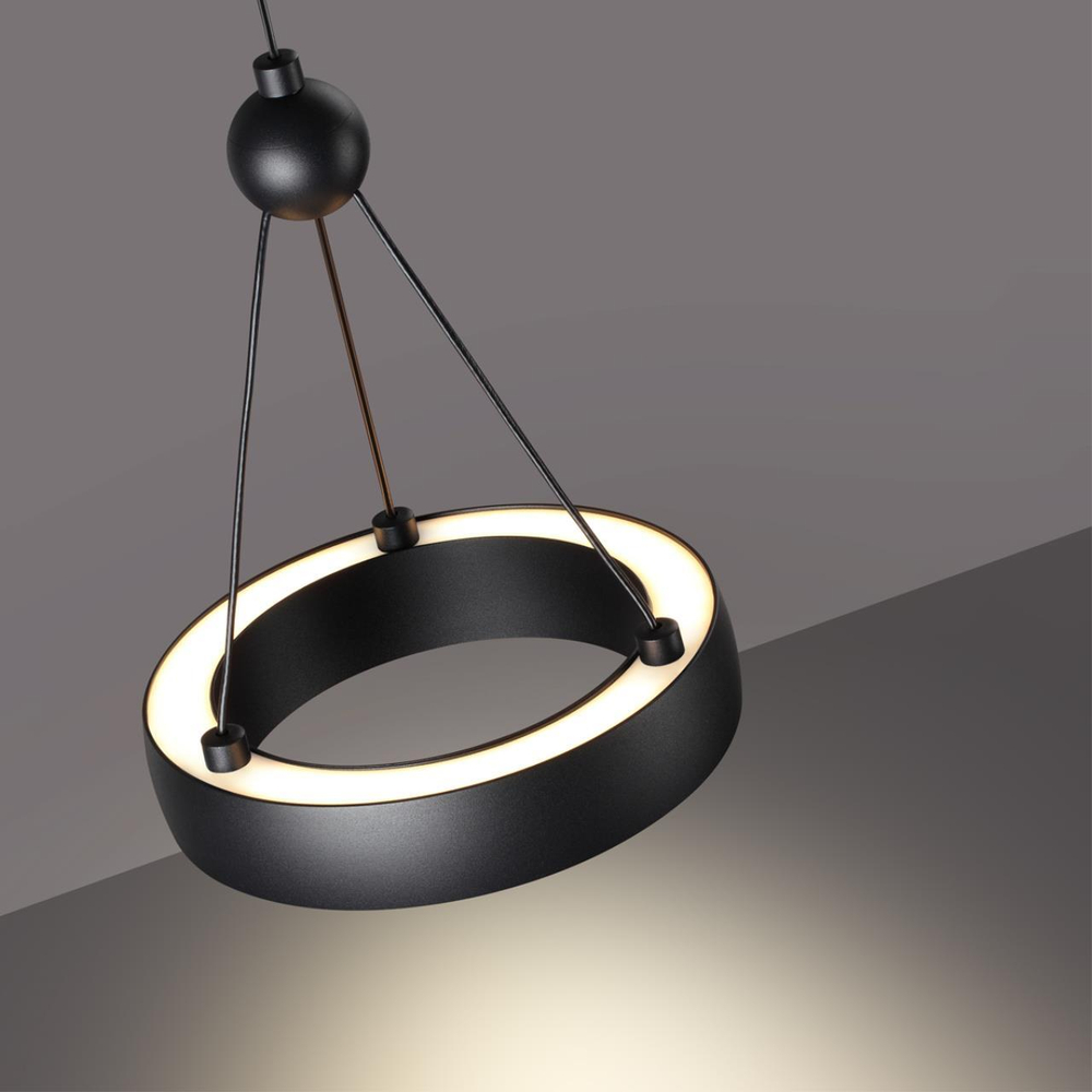 359396 OVER NT24 278 черный Светильник подвесной светодиодный, длина провода 2м IP20 LED 12W вниз/5W вверх 220V 1360Лм 3000K TURN