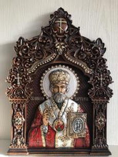 Икона резная "Николай Чудотворец