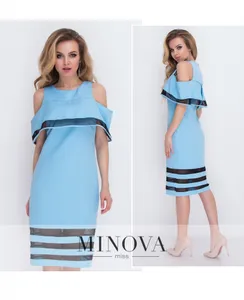 Платье 8576-голубой Minova