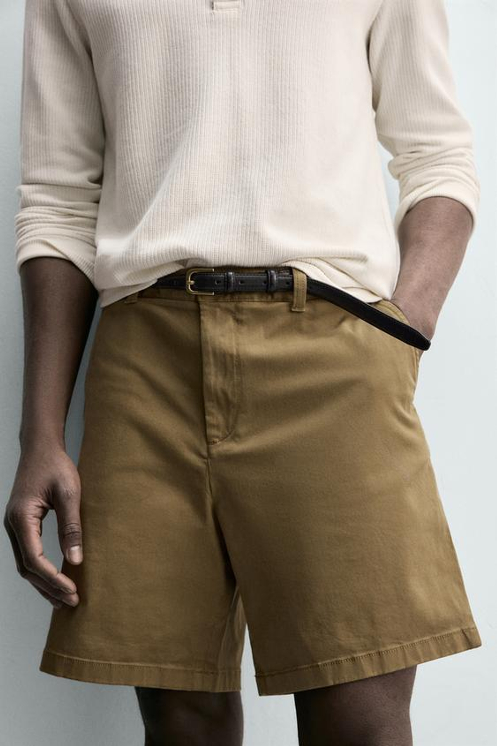 ZARA ШОРТЫ ЧИНОС REGULAR FIT, ОХРА