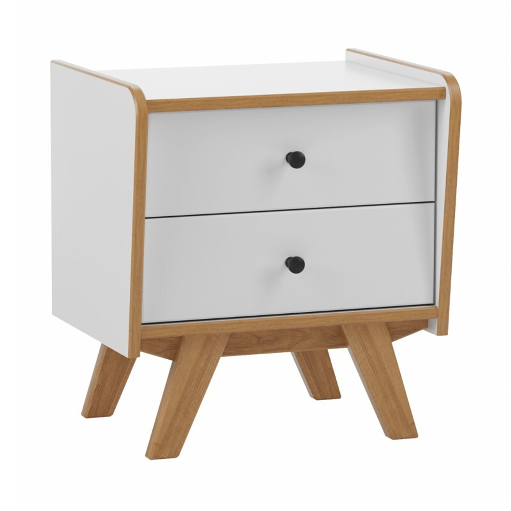 Тумба прикроватная «Винтаж» белый лак/браун