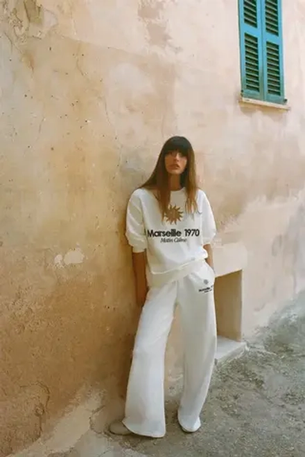 ZARA БРЮКИ ИЗ МЯГКОЙ ТКАНИ С ВЫШИВКОЙ, ЖЕЛТОВАТО-БЕЛЫЙ