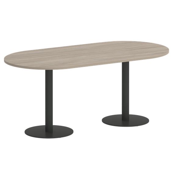 Home Office Стол овальный VR.SP-5-180.1 Дуб Аттик/Металл Антрацит 1800*900*753