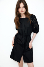 Платье broderie anglaise с длинными рукавами