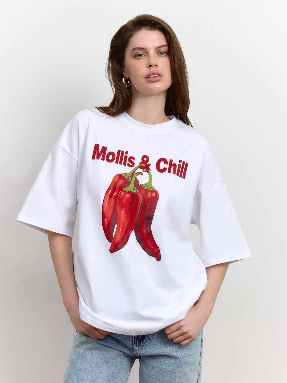Футболка с принтом "Mollis and Chill"
