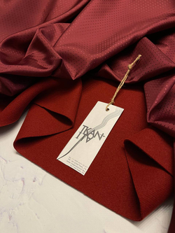 Пальтовая однотонная двойная шерсть с кашемиром (Stella McCartney, 80%шерсть/20%кашемир, Помпейский красный, 134, 425 гр/м2)