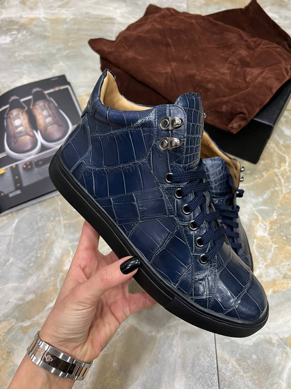 Кеды из кожи крокодила, арт. 470806917