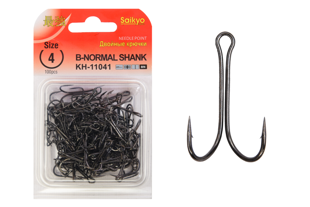 Крючки Saikyo двойн.Normal Shank KH-11041  № 4 BN (100шт)