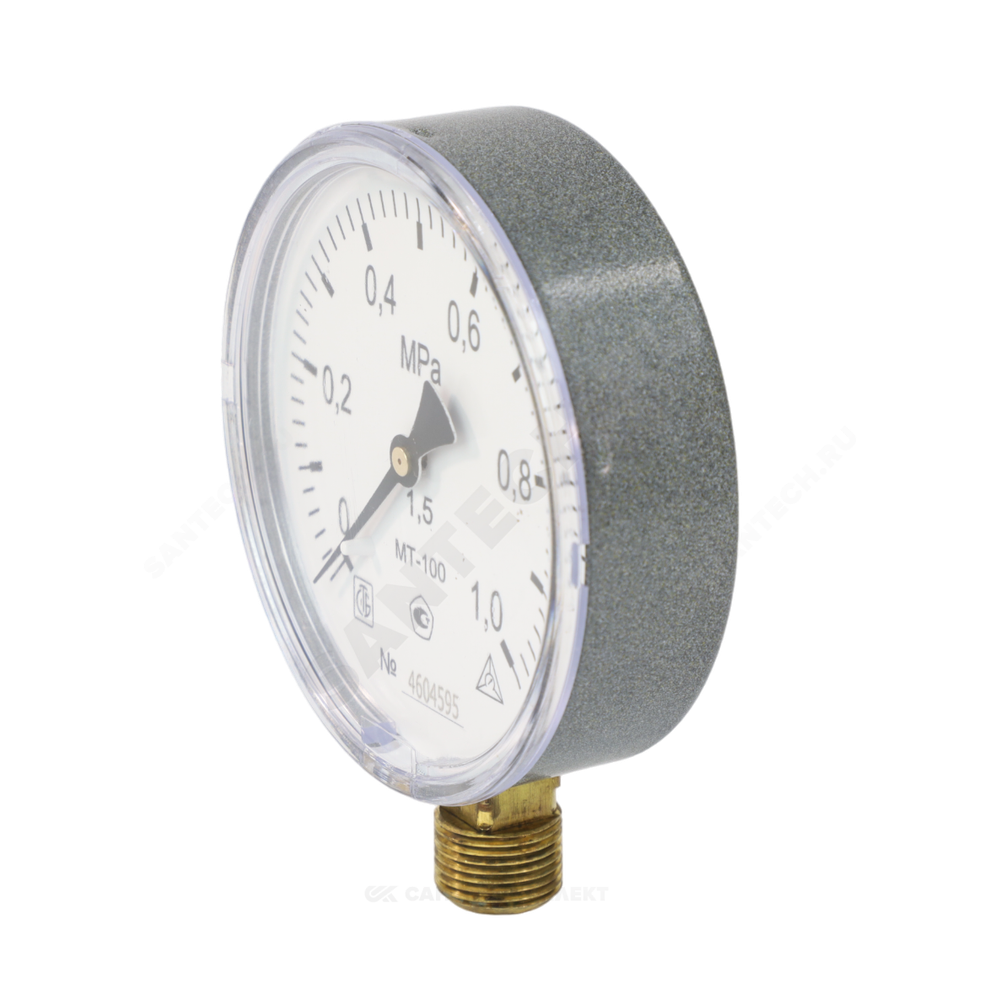 Манометр МТ-100 радиальный Дк100мм 0-0,6 МПа кл.1,5 G1/2" Багория