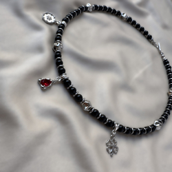 Колье «Оберег удачи» — из агата и гематита