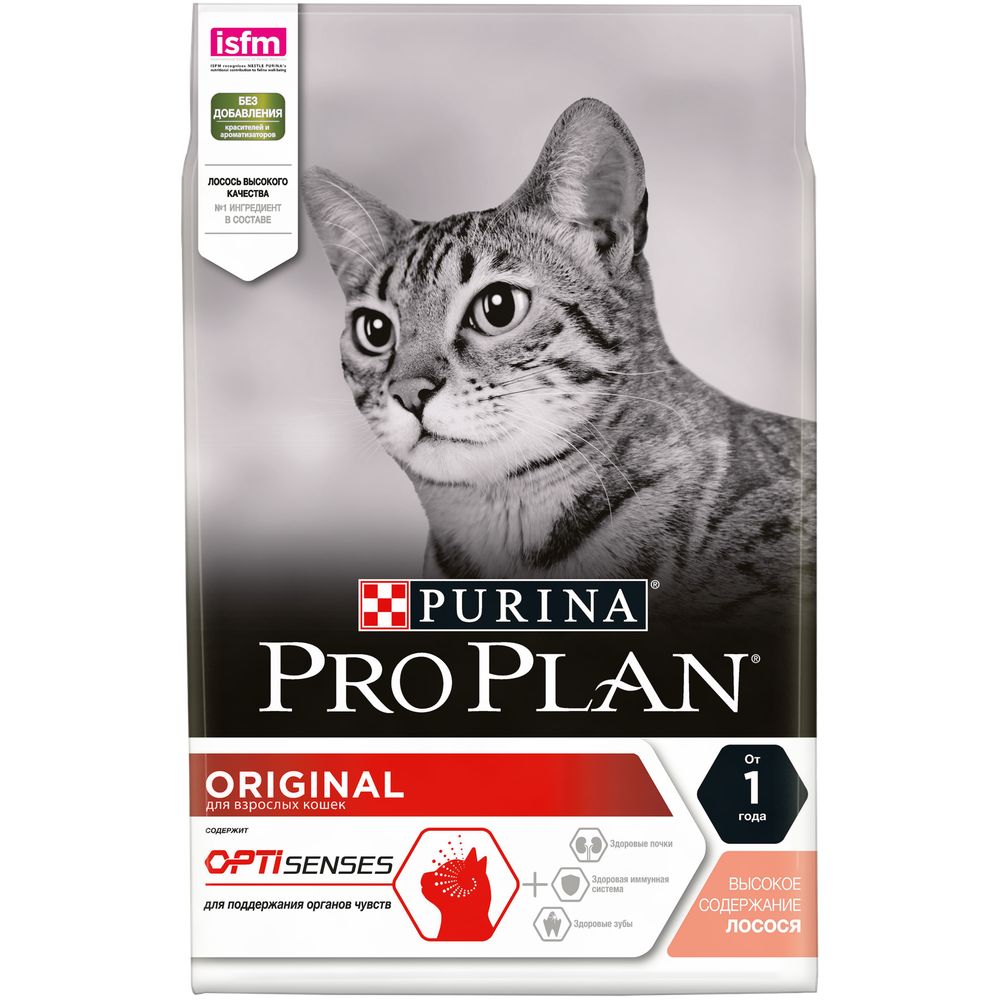 Сухой корм Pro Plan Original VITAL FUNCTIONS для кошек поддержание здоровья органов чувств с лососем 3 кг