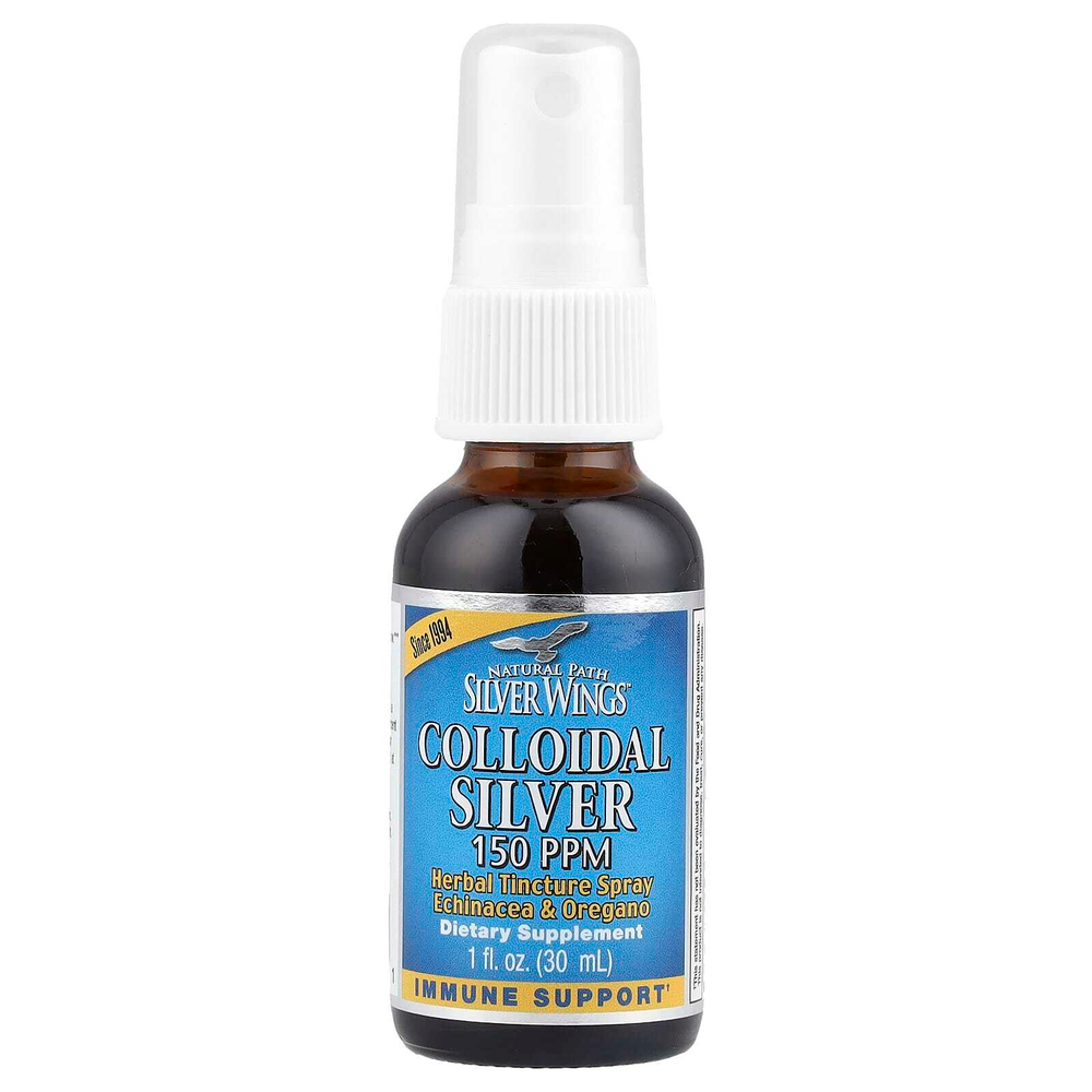 Natural Path Silver Wings, Травяная настойка в спрее с коллоидным серебром, эхинацея и орегано, 30 мл (1 жидк. Унция)