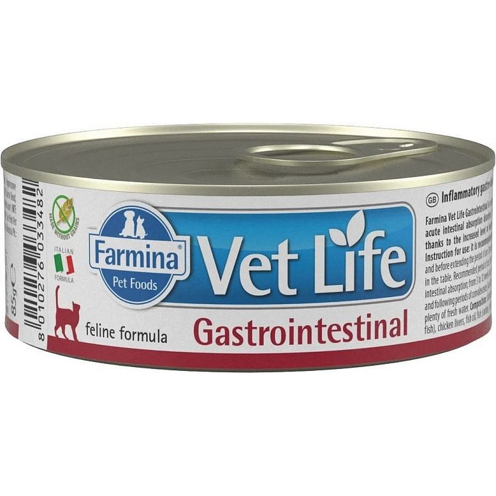 Влажный диетический корм Farmina Vet Life Cat Gastro-Intestinal для кошек при заболеваниях ЖКТ 85г