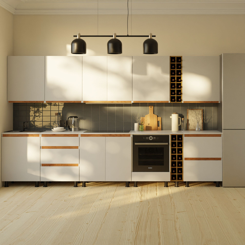 Кухонный модуль напольный, 60х60х85, Валенсия, под духовой шкаф, со столешницей, белый / дуб, Dipriz