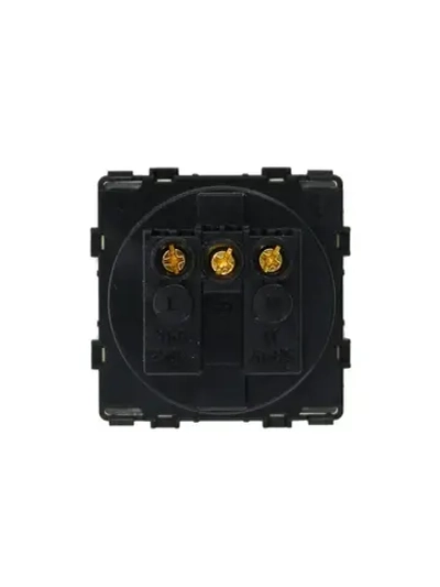Механизм розетки KLUST Basic с заземлением, со шторками, золотой