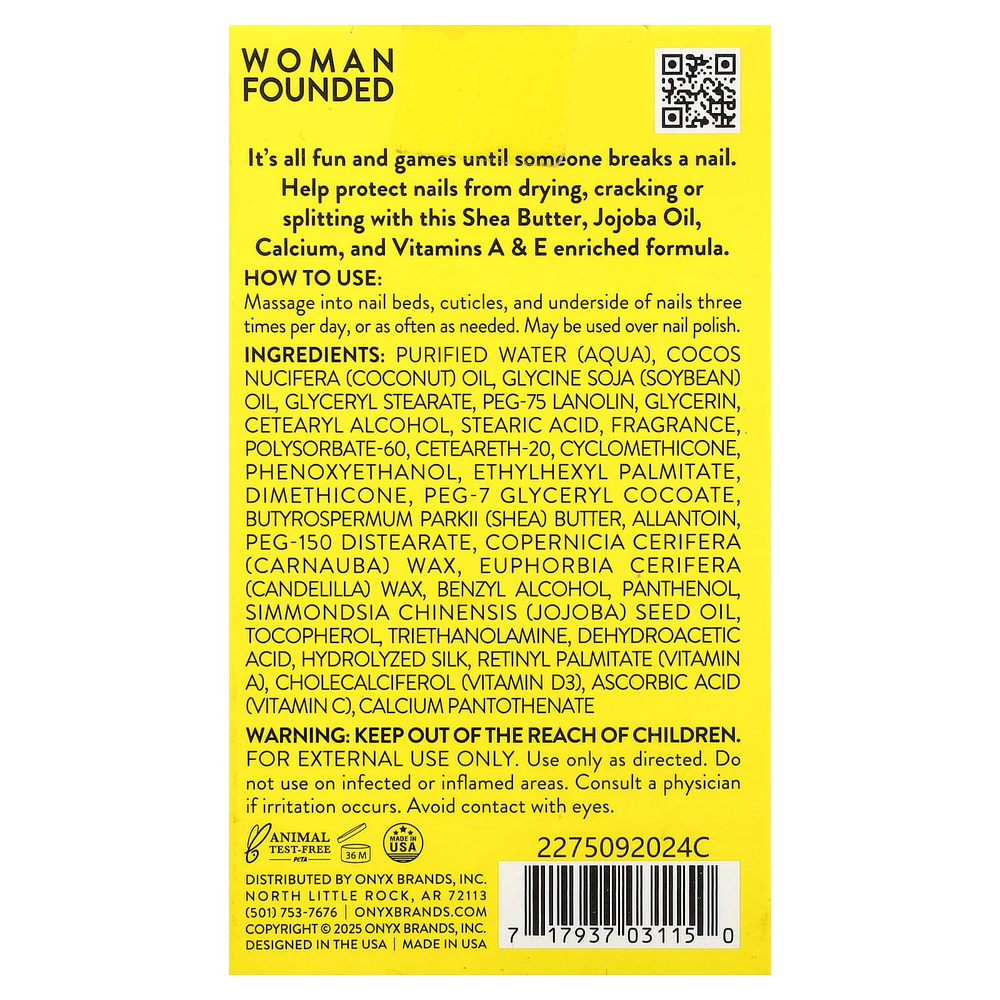 Onyx Professional, Hard As Hoof, укрепляющий крем для ногтей, кокос, 28 г (1 унция)