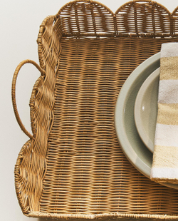 Zara Home Поднос из ротанга, цвет бежевый, 42 см